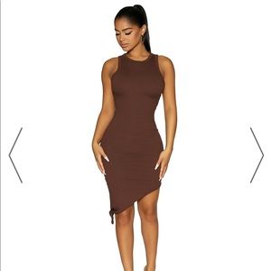 Chocolate brown mini dress from naked wardrobe